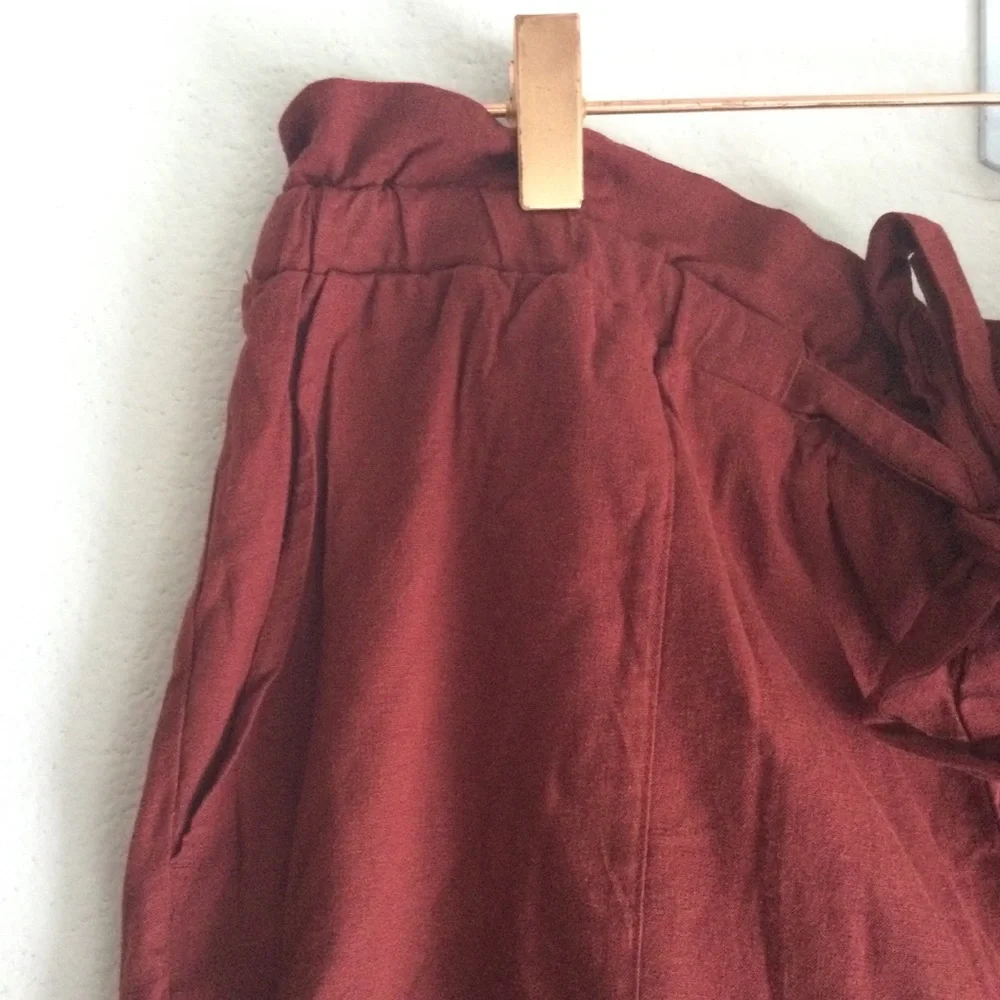 TORRID NWT DRAWSTRING PAPERBAG WAIST MID SHORT LINEN Sz 1X 14-16